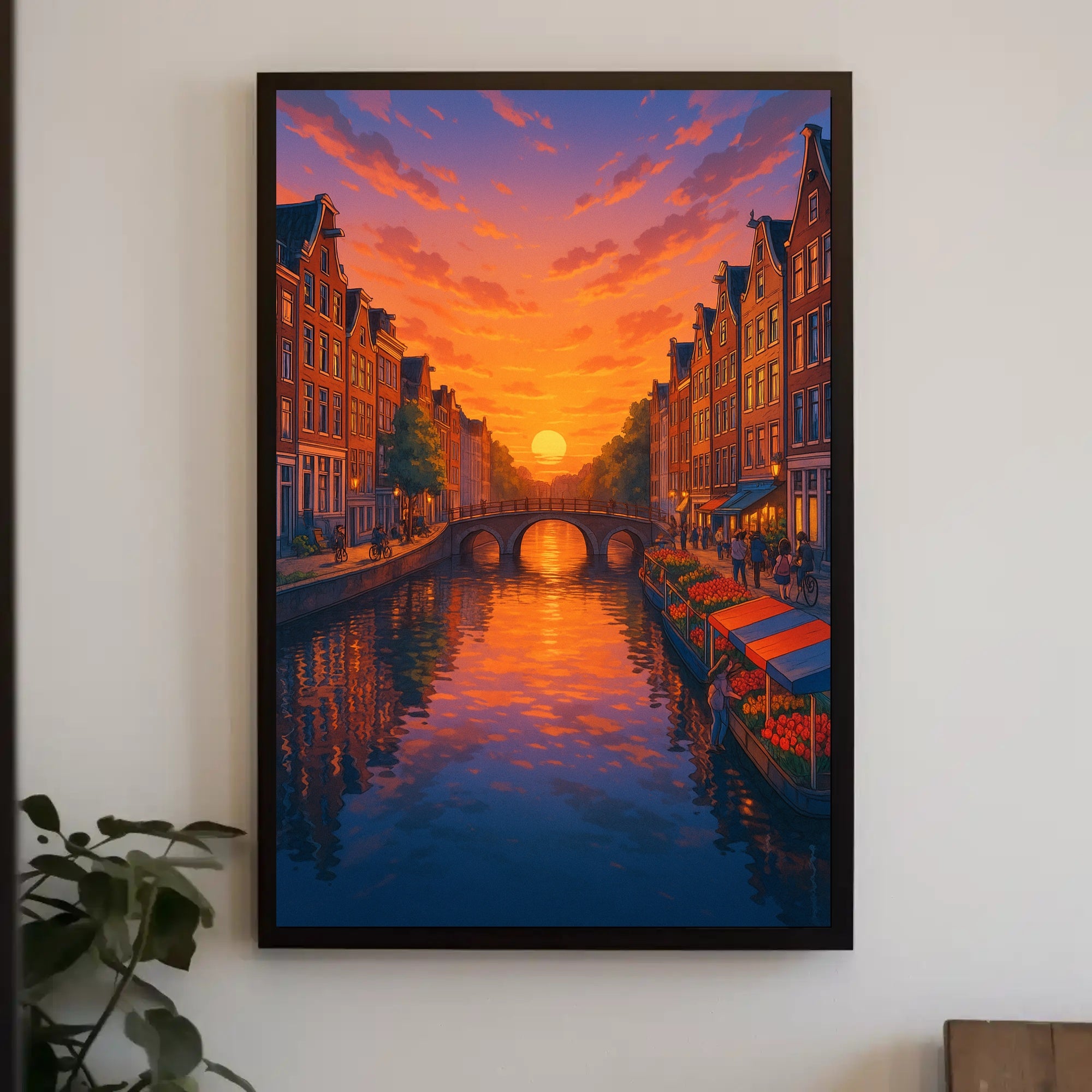 Sunset Over the Canal Poster PosterGoat