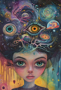 Surreal Cosmic Mind Exploration Artistic Poster PosterGoat