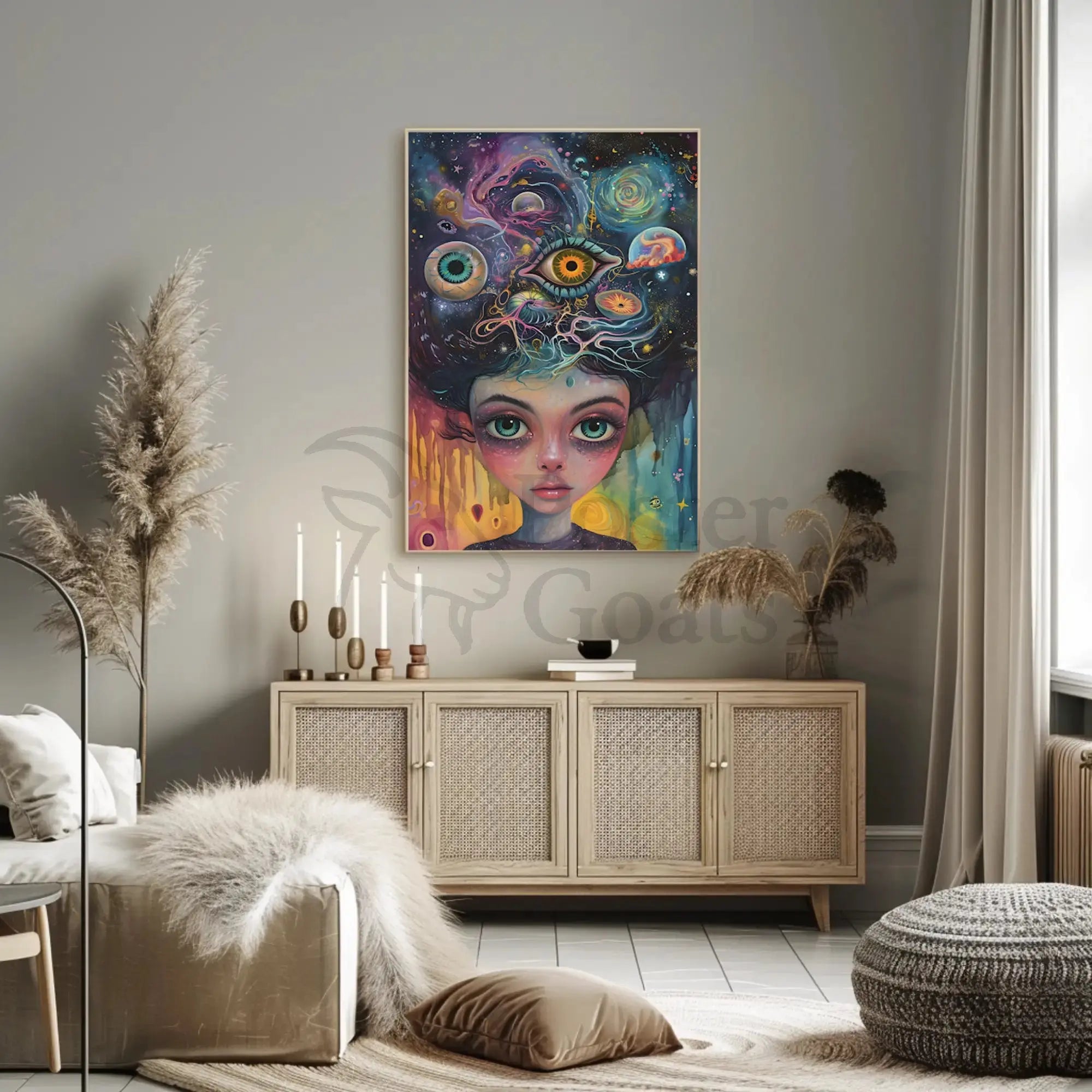 Surreal Cosmic Mind Exploration Artistic Poster PosterGoat