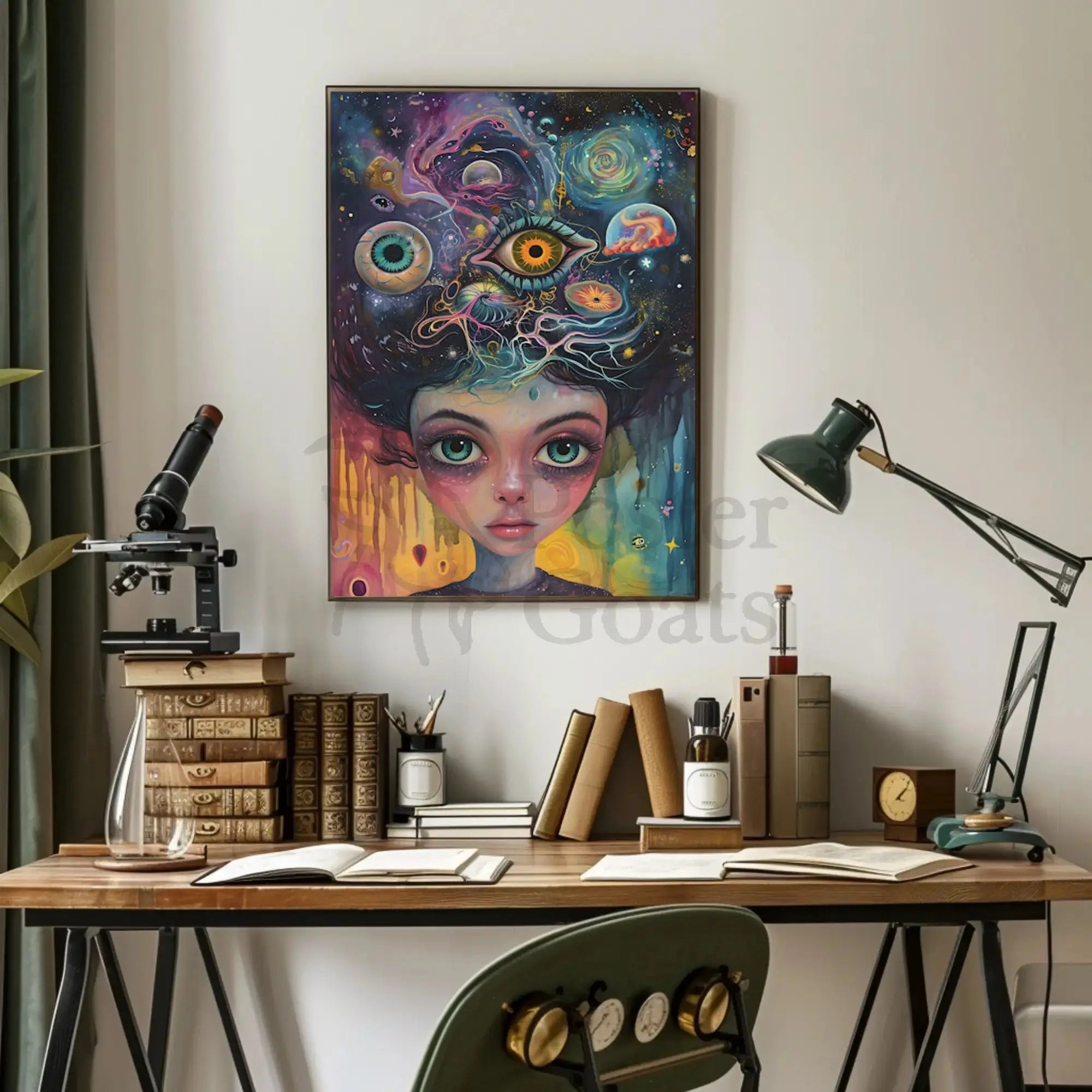 Surreal Cosmic Mind Exploration Artistic Poster PosterGoat