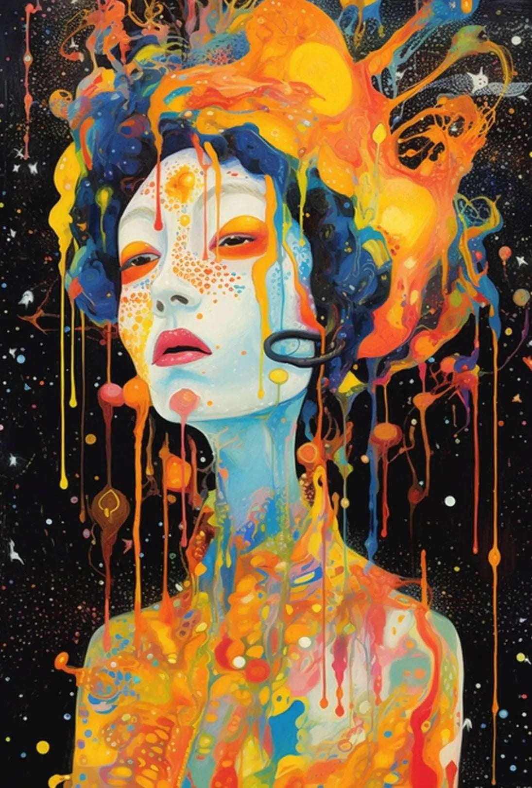 Surreal Cosmic Portrait Abstract, Artistic, or Pop Culture Poster PosterGoat