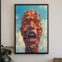 Surreal Faces Structure Poster - Abstract, Artistic, or Pop Culture Poster PosterGoat