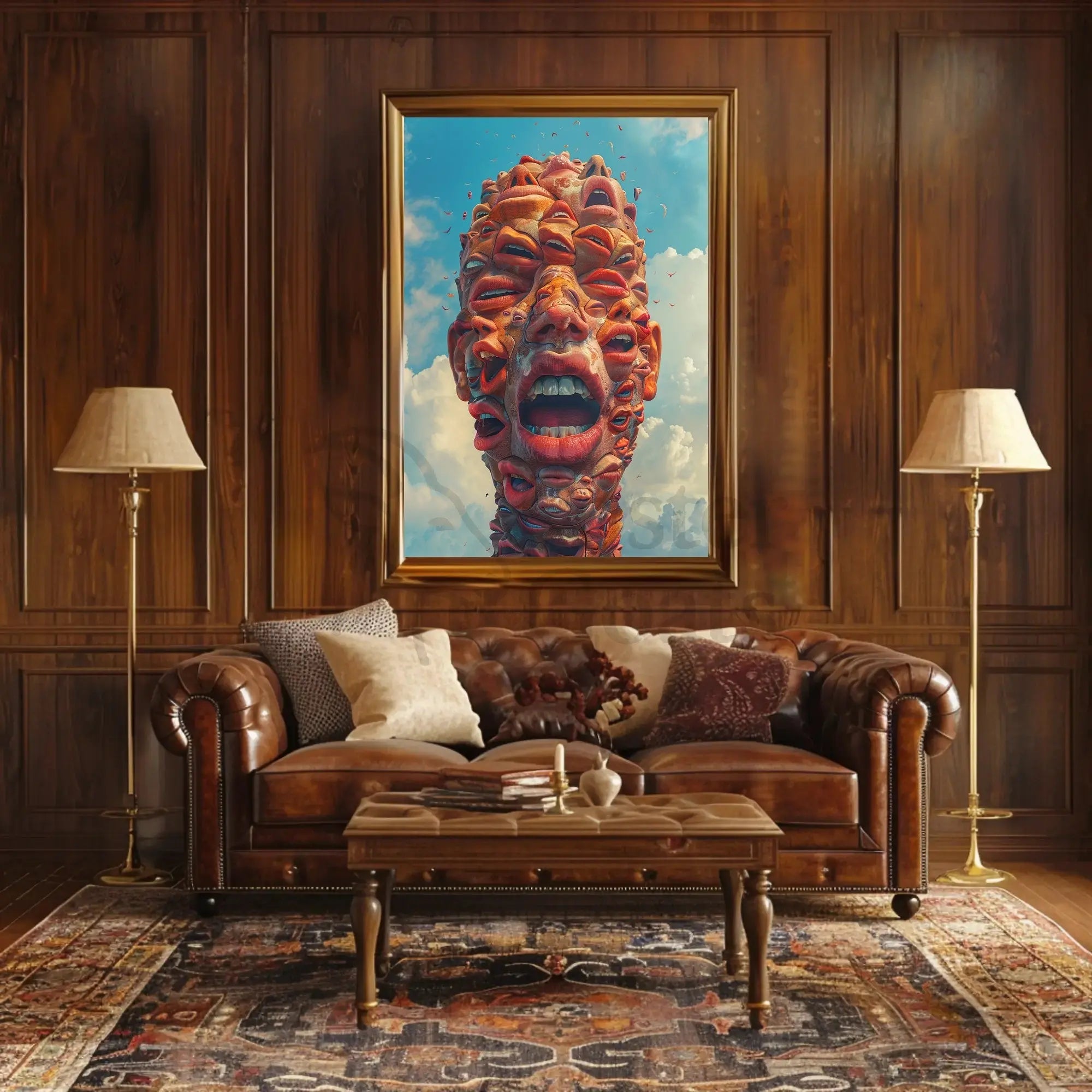 Surreal Faces Structure Poster - Abstract, Artistic, or Pop Culture Poster PosterGoat