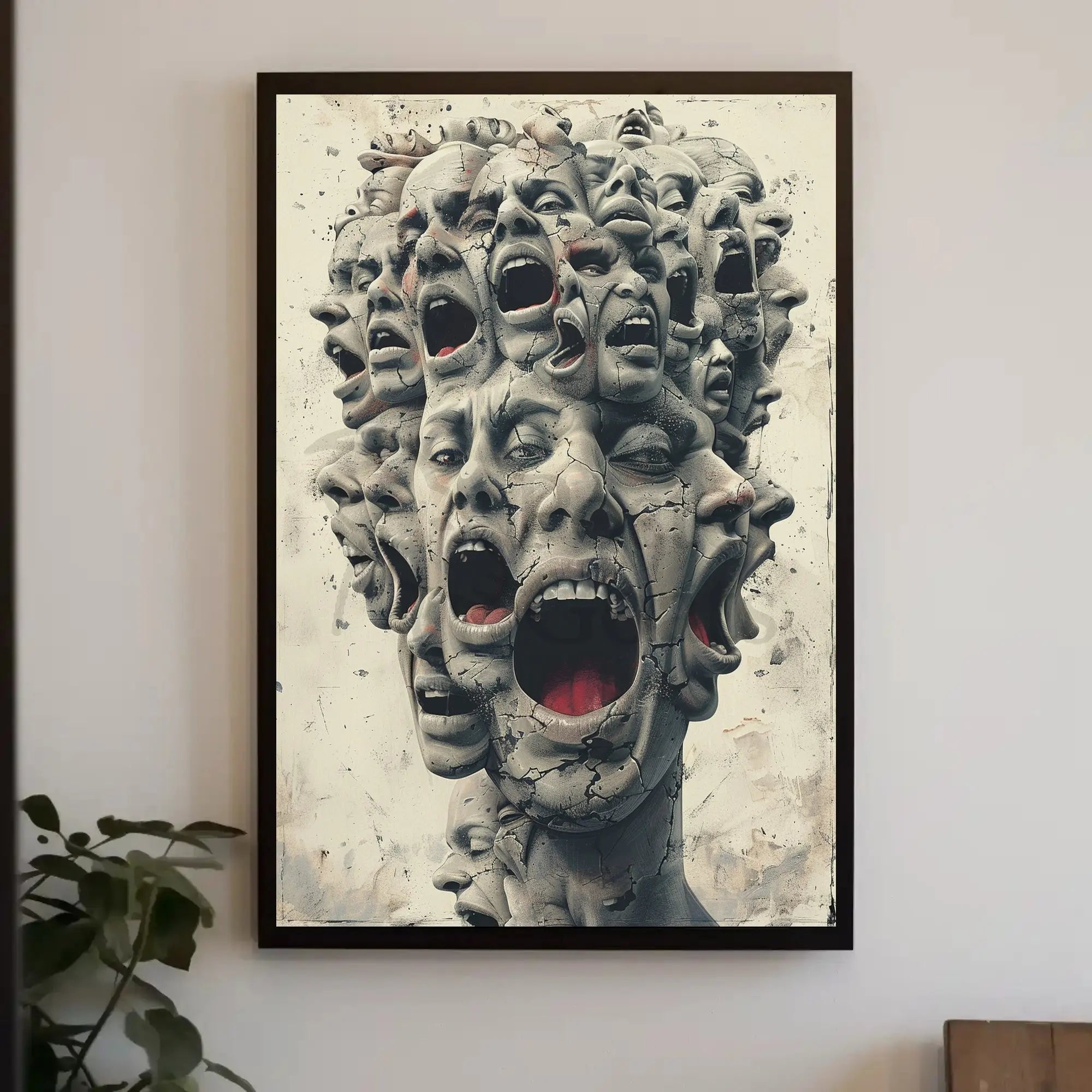 Surreal Faces' Fusion Wall Art: Abstract, Artistic, or Pop Culture Poster PosterGoat