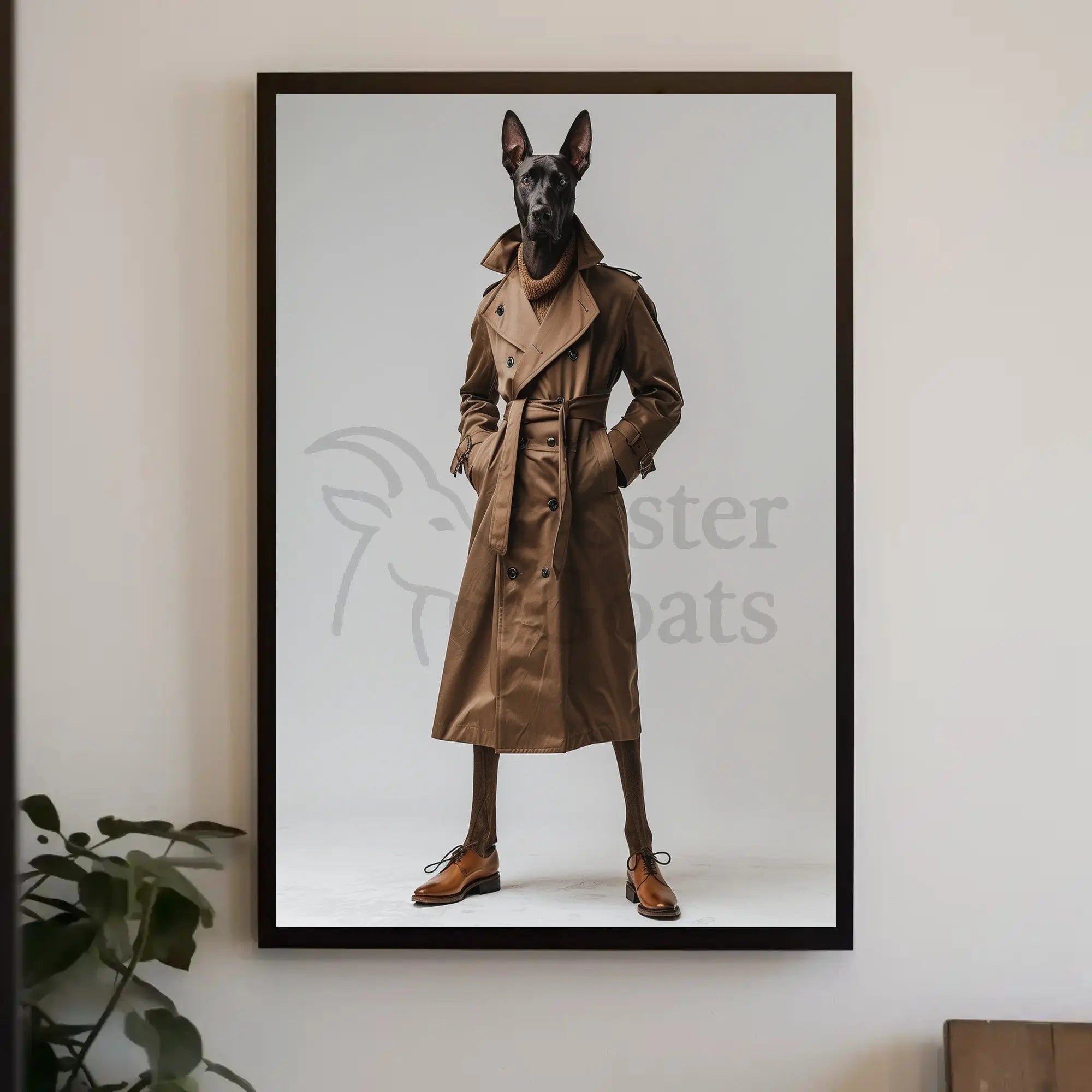 Surreal Haute Couture Doghead Art Poster - Abstract, Artistic, or Pop Culture Poster PosterGoat