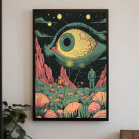 Surreal Landscape with Eye in Sky Futuristic Sci-Fi Poster PosterGoat