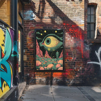 Surreal Landscape with Eye in Sky Futuristic Sci-Fi Poster PosterGoat