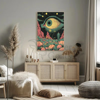 Surreal Landscape with Eye in Sky Futuristic Sci-Fi Poster PosterGoat