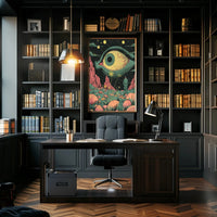 Surreal Landscape with Eye in Sky Futuristic Sci-Fi Poster PosterGoat