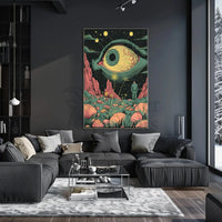 Surreal Landscape with Eye in Sky Futuristic Sci-Fi Poster PosterGoat
