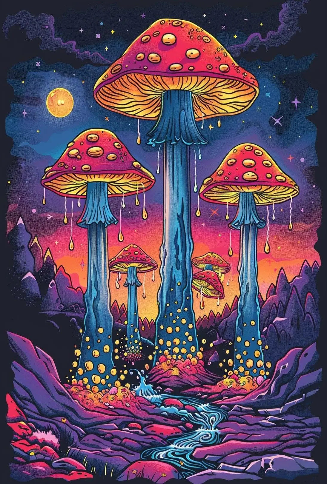 Surreal Peaceful Mushroom Fantasy Political or Propaganda Poster PosterGoat