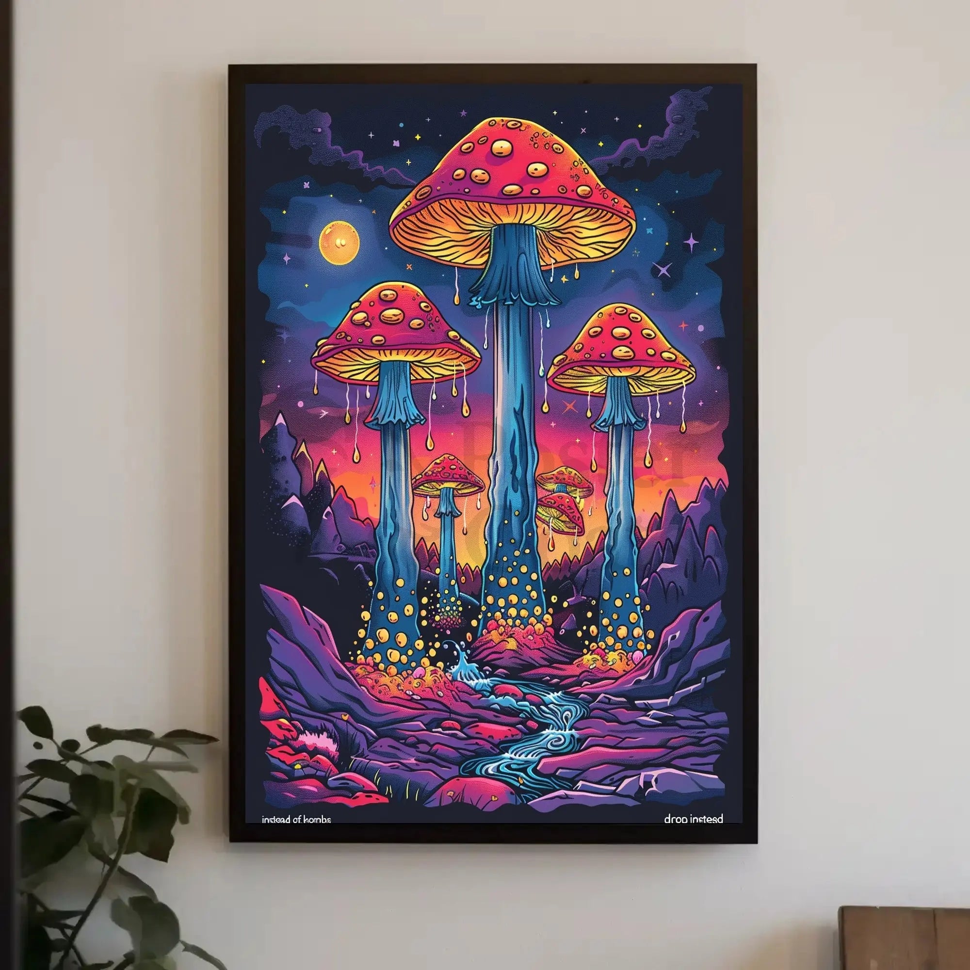 Surreal Peaceful Mushroom Fantasy Political or Propaganda Poster PosterGoat