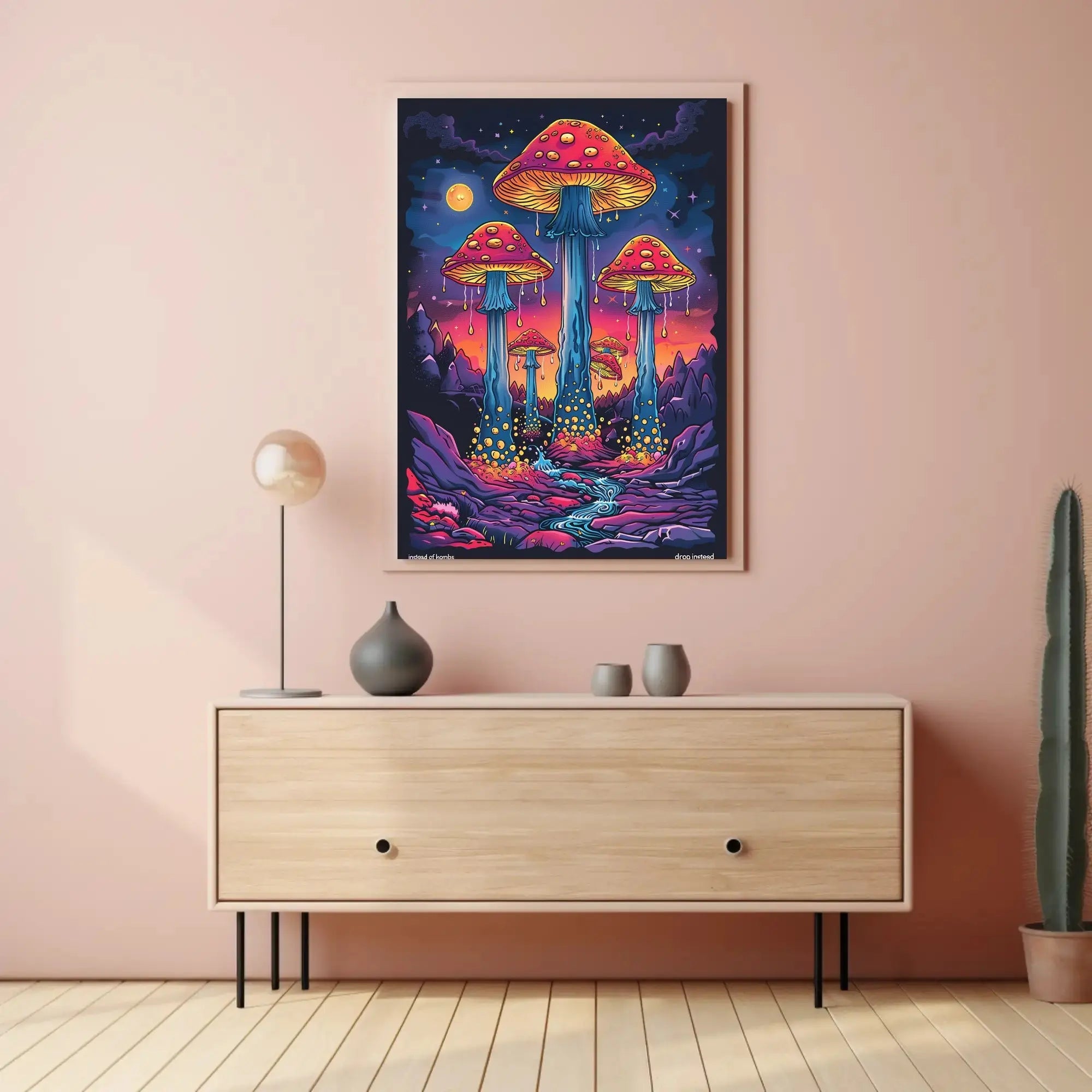 Surreal Peaceful Mushroom Fantasy Political or Propaganda Poster PosterGoat
