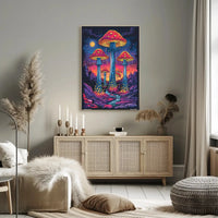 Surreal Peaceful Mushroom Fantasy Political or Propaganda Poster PosterGoat