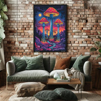 Surreal Peaceful Mushroom Fantasy Political or Propaganda Poster PosterGoat