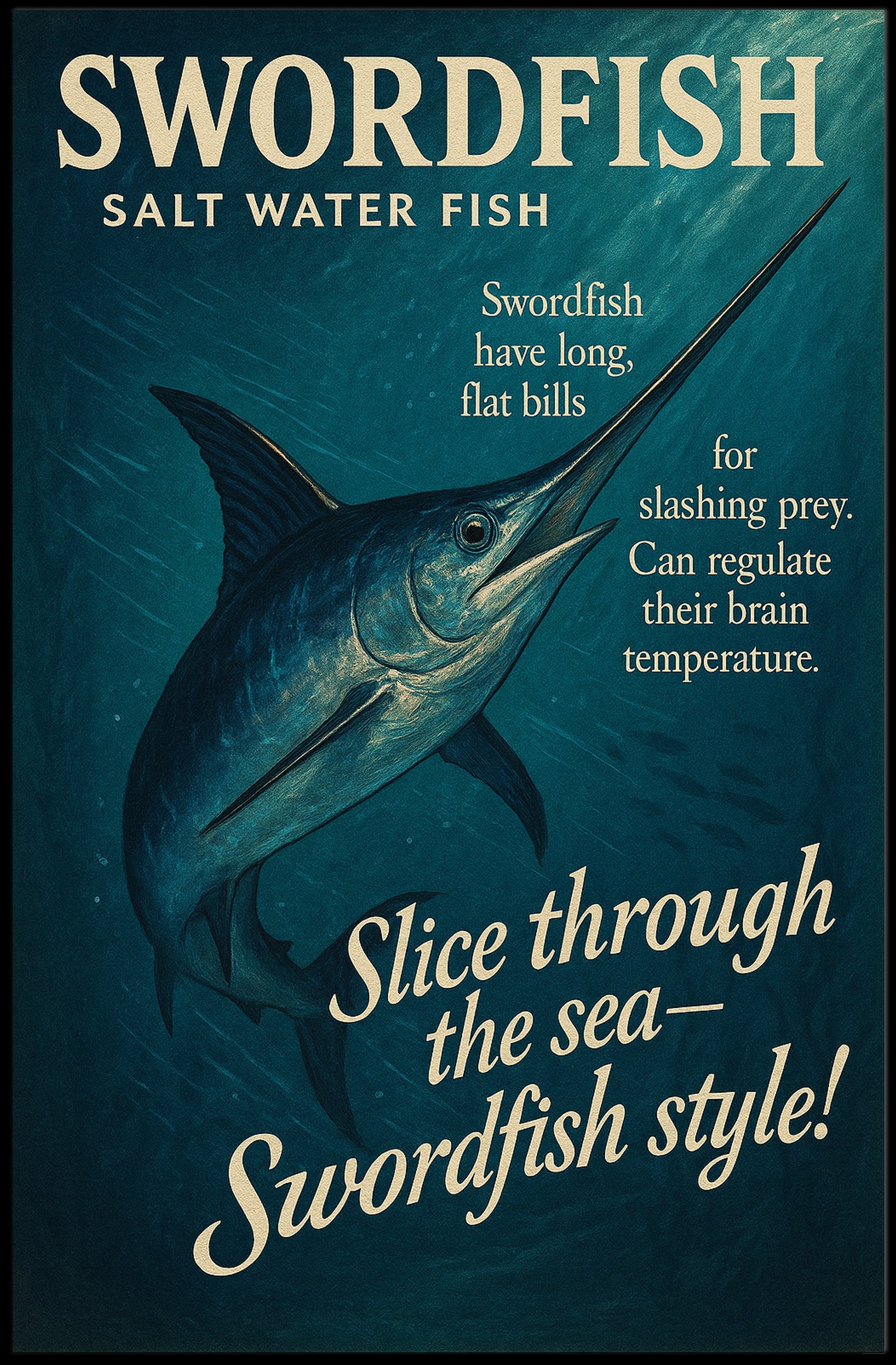 Swordfish Sea Slicer Poster Art Print PosterGoat
