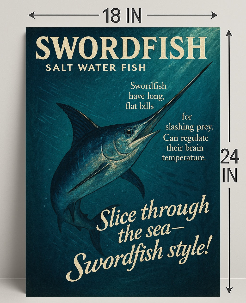 Swordfish Sea Slicer Poster Art Print PosterGoat