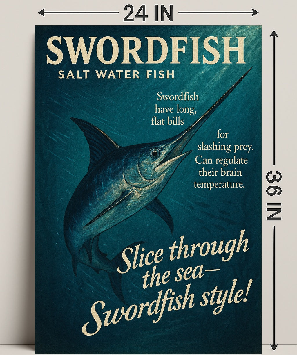 Swordfish Sea Slicer Poster Art Print PosterGoat