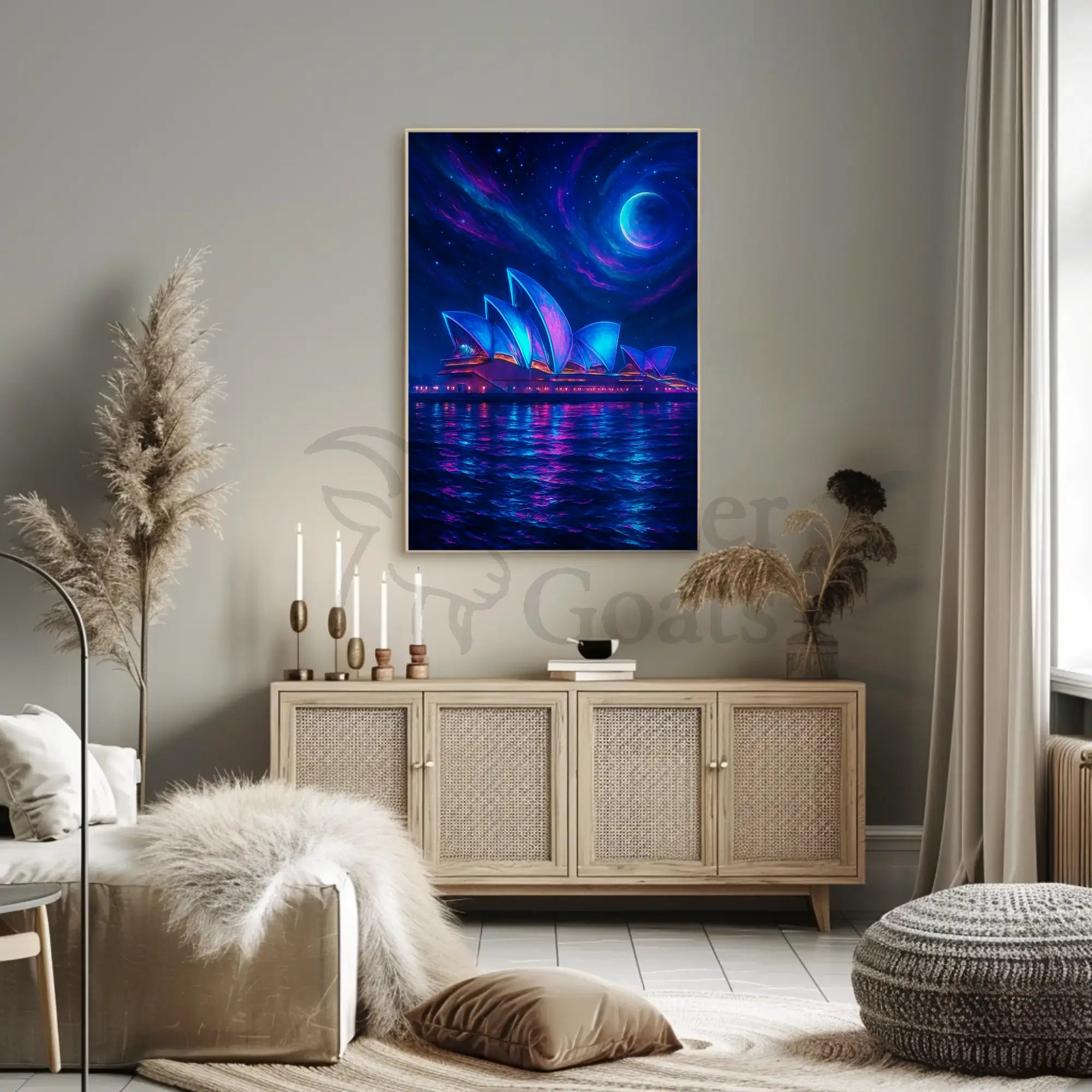 Sydney Opera House Cosmic Dreamscape Futuristic Sci-Fi Poster PosterGoat