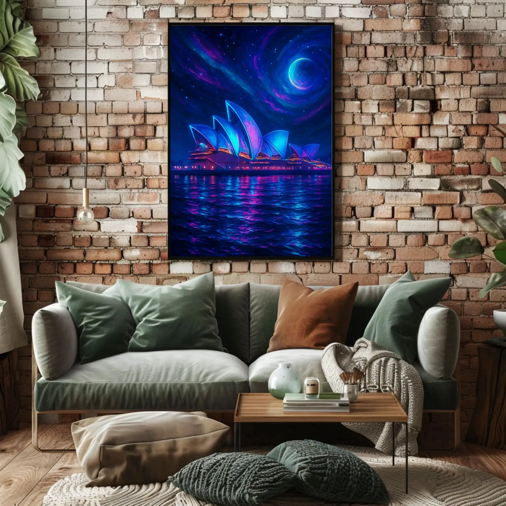 Sydney Opera House Cosmic Dreamscape Futuristic Sci-Fi Poster PosterGoat