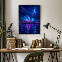 Sydney Opera House Cosmic Dreamscape Futuristic Sci-Fi Poster PosterGoat