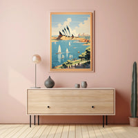 Sydney Opera House Retro Travel Art Poster PosterGoat
