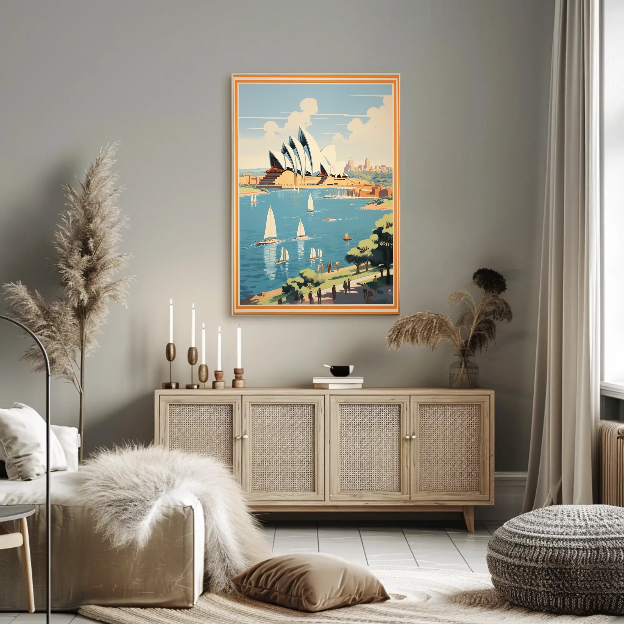 Sydney Opera House Retro Travel Art Poster PosterGoat