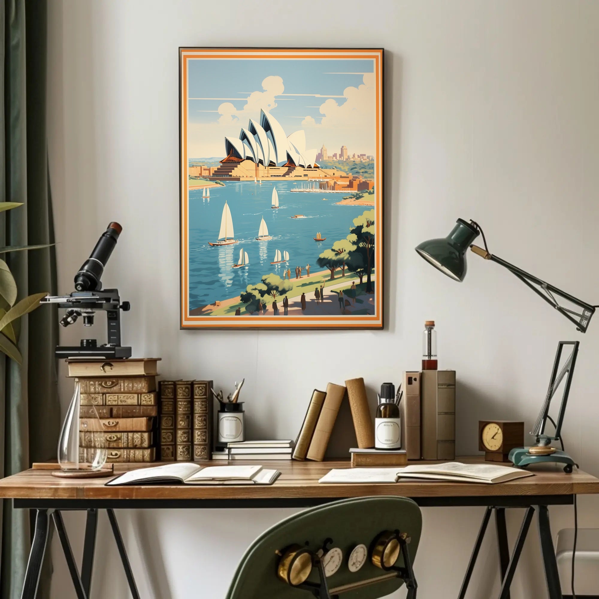 Sydney Opera House Retro Travel Art Poster PosterGoat