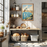 Sydney Opera House Retro Travel Art Poster PosterGoat