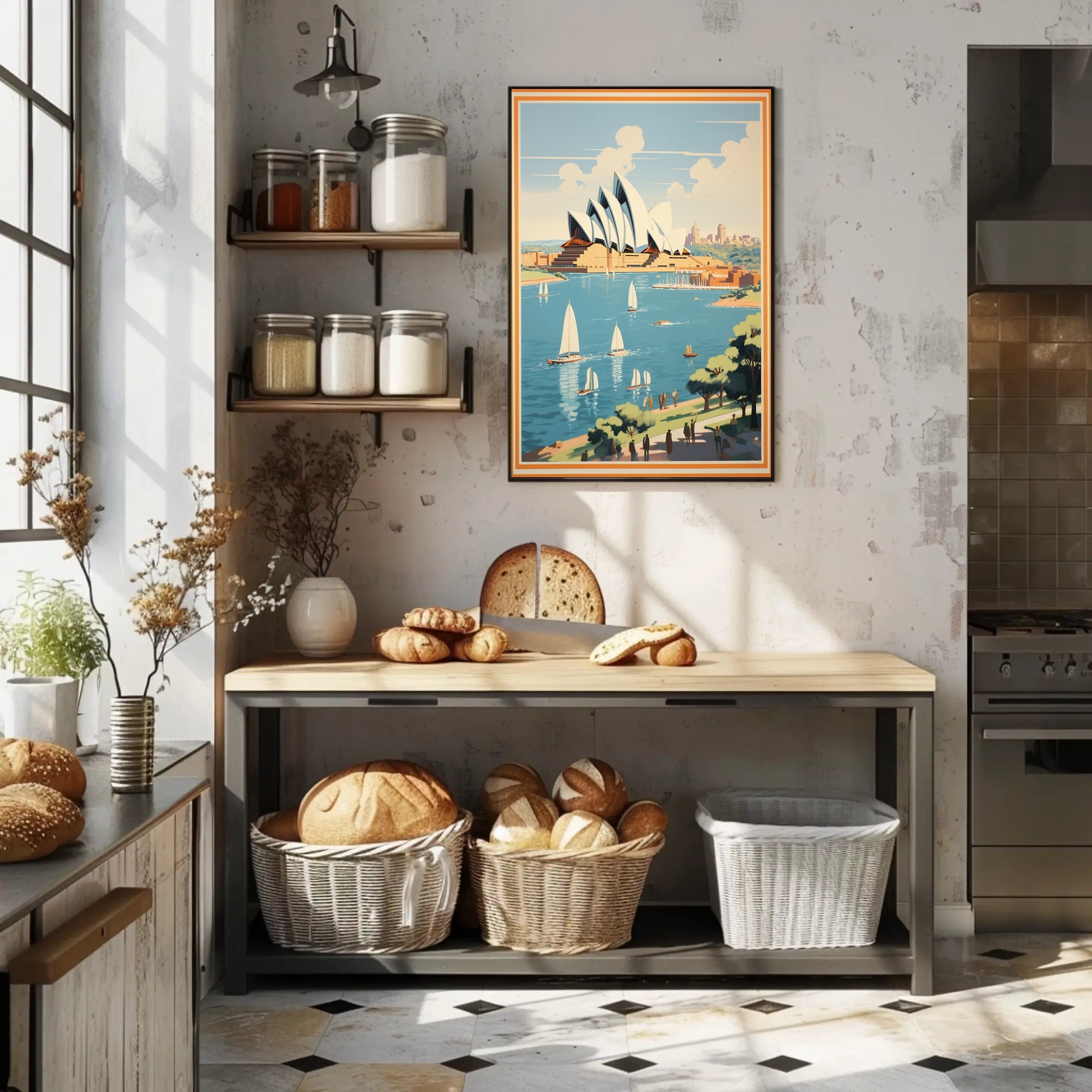 Sydney Opera House Retro Travel Art Poster PosterGoat