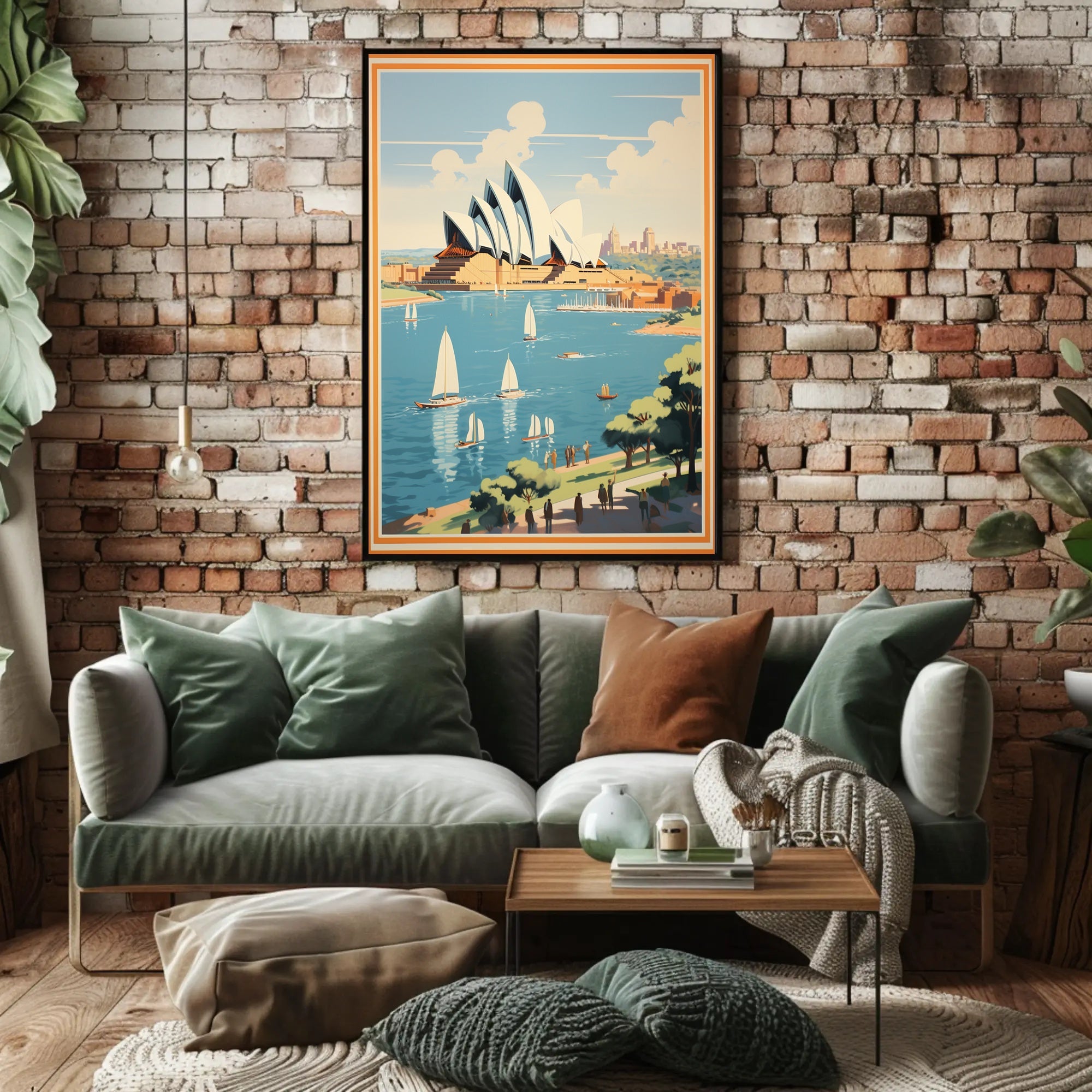 Sydney Opera House Retro Travel Art Poster PosterGoat