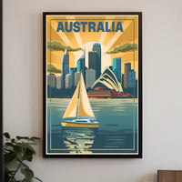 Sydney Skyline Vintage Travel Poster PosterGoat