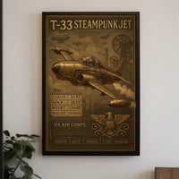 T-33 Steampunk Jet Poster PosterGoat