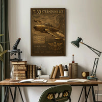 T-33 Steampunk Jet Poster PosterGoat