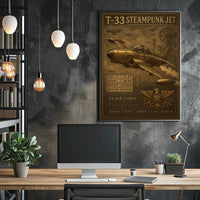 T-33 Steampunk Jet Poster PosterGoat