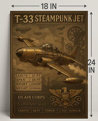 T-33 Steampunk Jet Poster PosterGoat