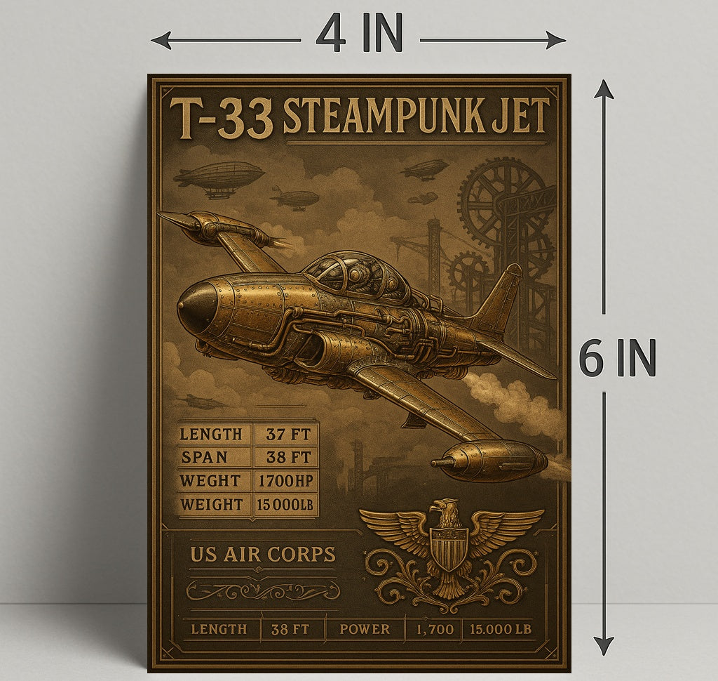 T-33 Steampunk Jet Poster PosterGoat