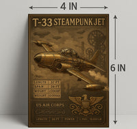 T-33 Steampunk Jet Poster PosterGoat