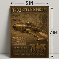 T-33 Steampunk Jet Poster PosterGoat