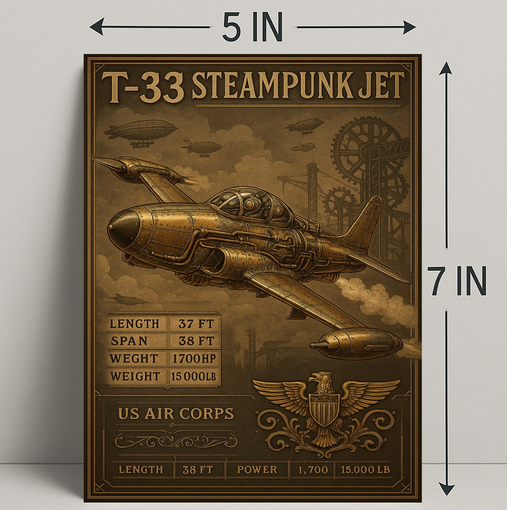 T-33 Steampunk Jet Poster PosterGoat