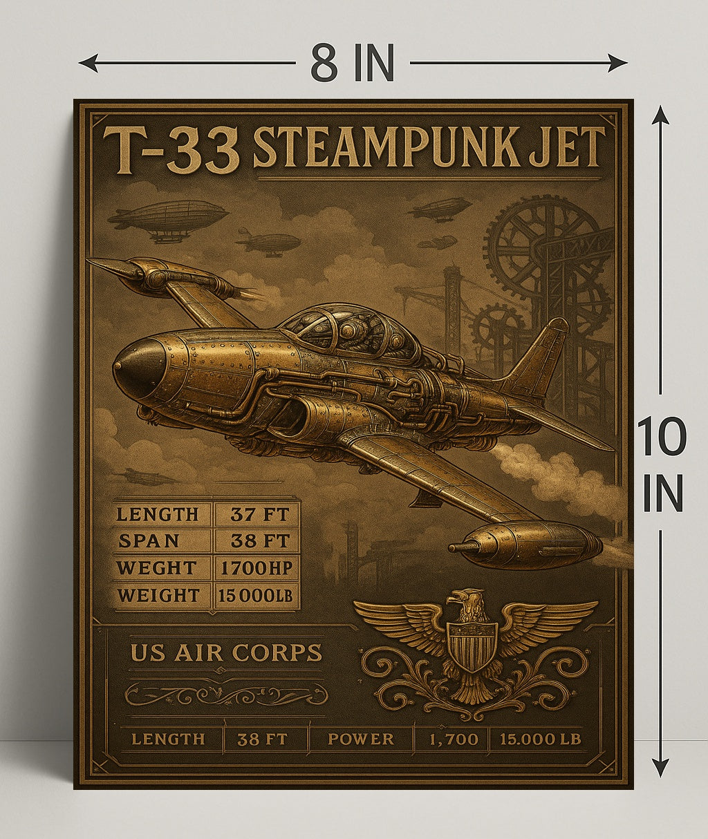 T-33 Steampunk Jet Poster PosterGoat