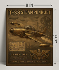 T-33 Steampunk Jet Poster PosterGoat