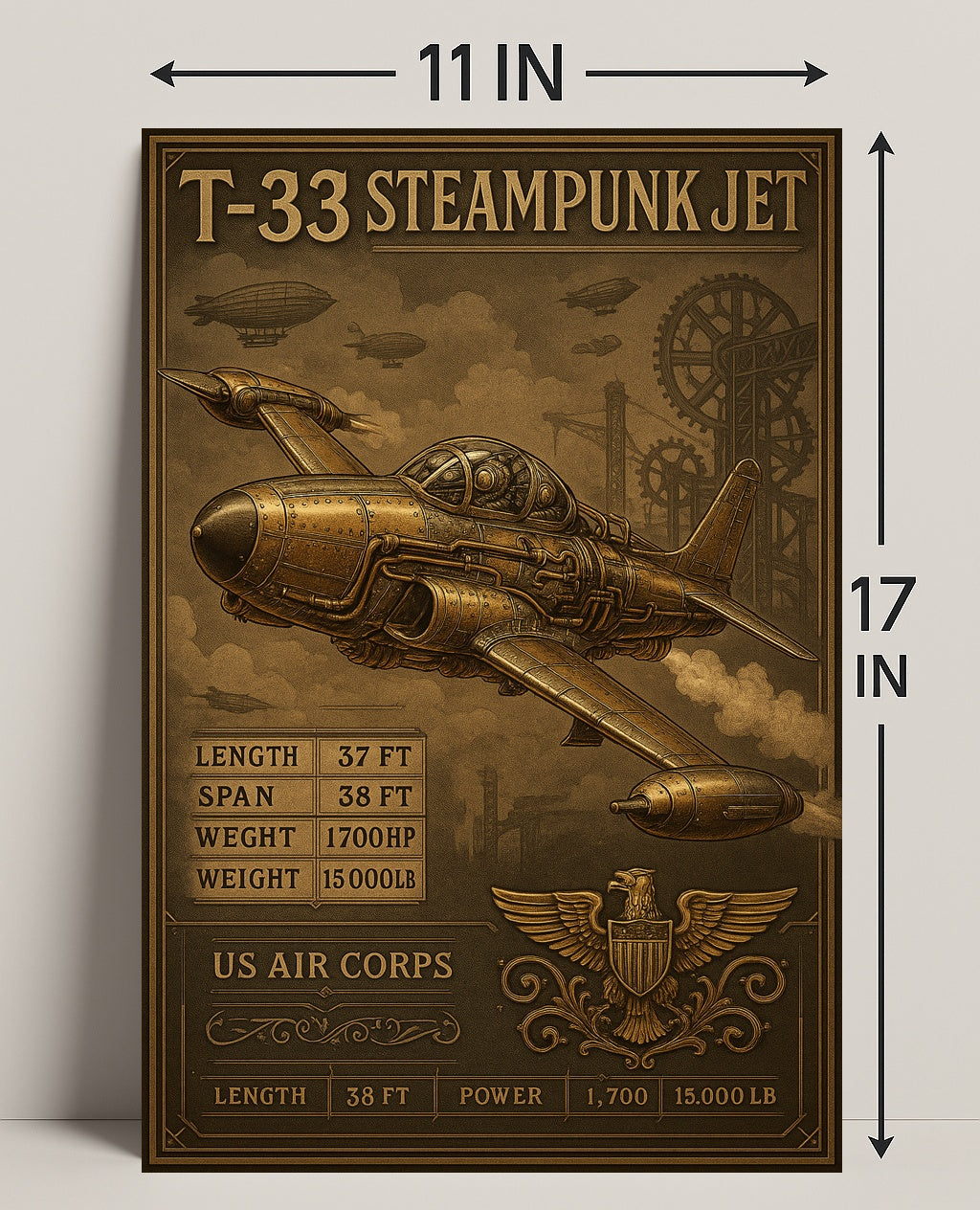 T-33 Steampunk Jet Poster PosterGoat
