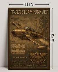 T-33 Steampunk Jet Poster PosterGoat
