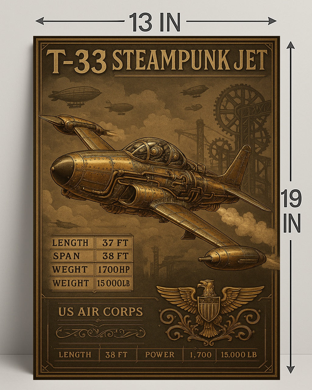 T-33 Steampunk Jet Poster PosterGoat