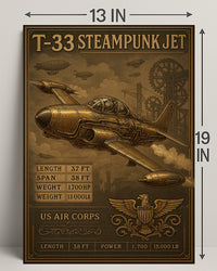 T-33 Steampunk Jet Poster PosterGoat