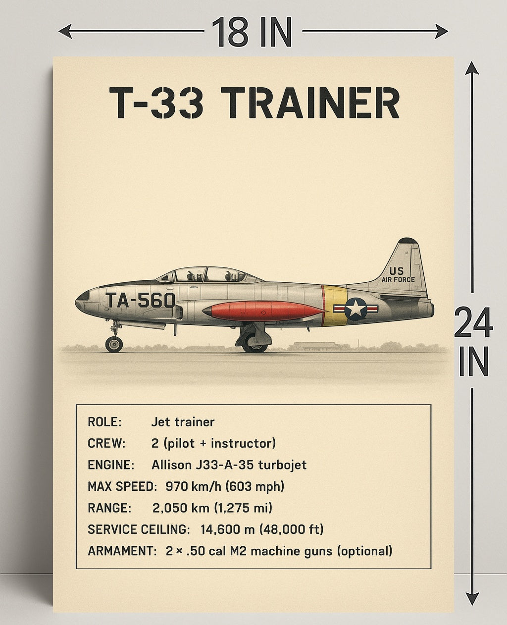 T-33 Trainer Jet Poster PosterGoat