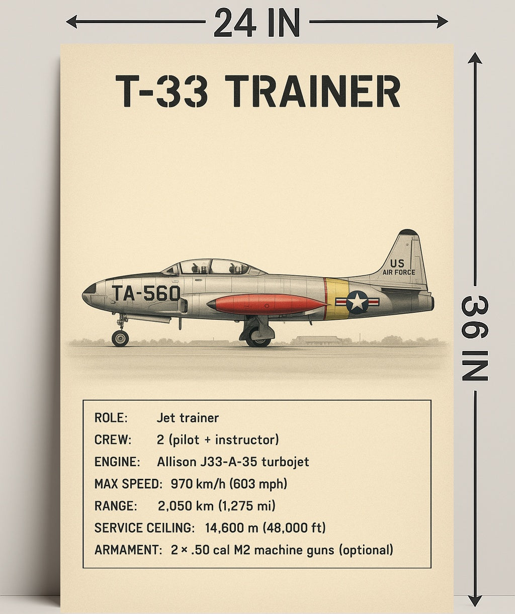 T-33 Trainer Jet Poster PosterGoat