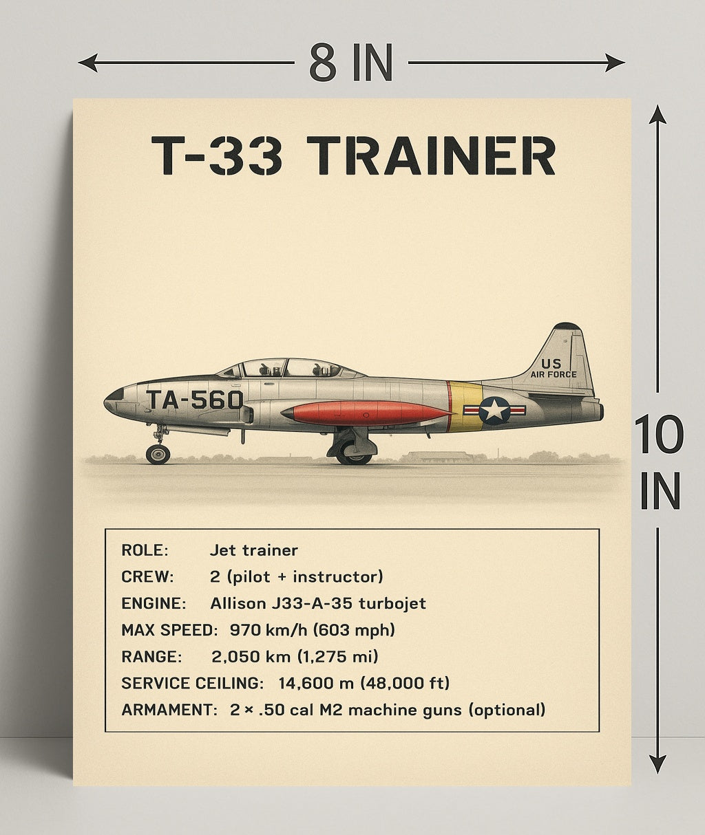 T-33 Trainer Jet Poster PosterGoat