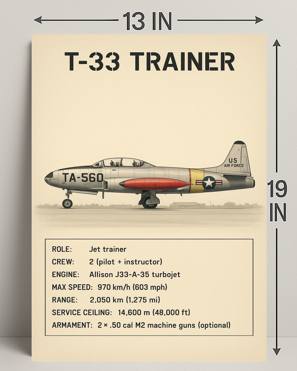 T-33 Trainer Jet Poster PosterGoat